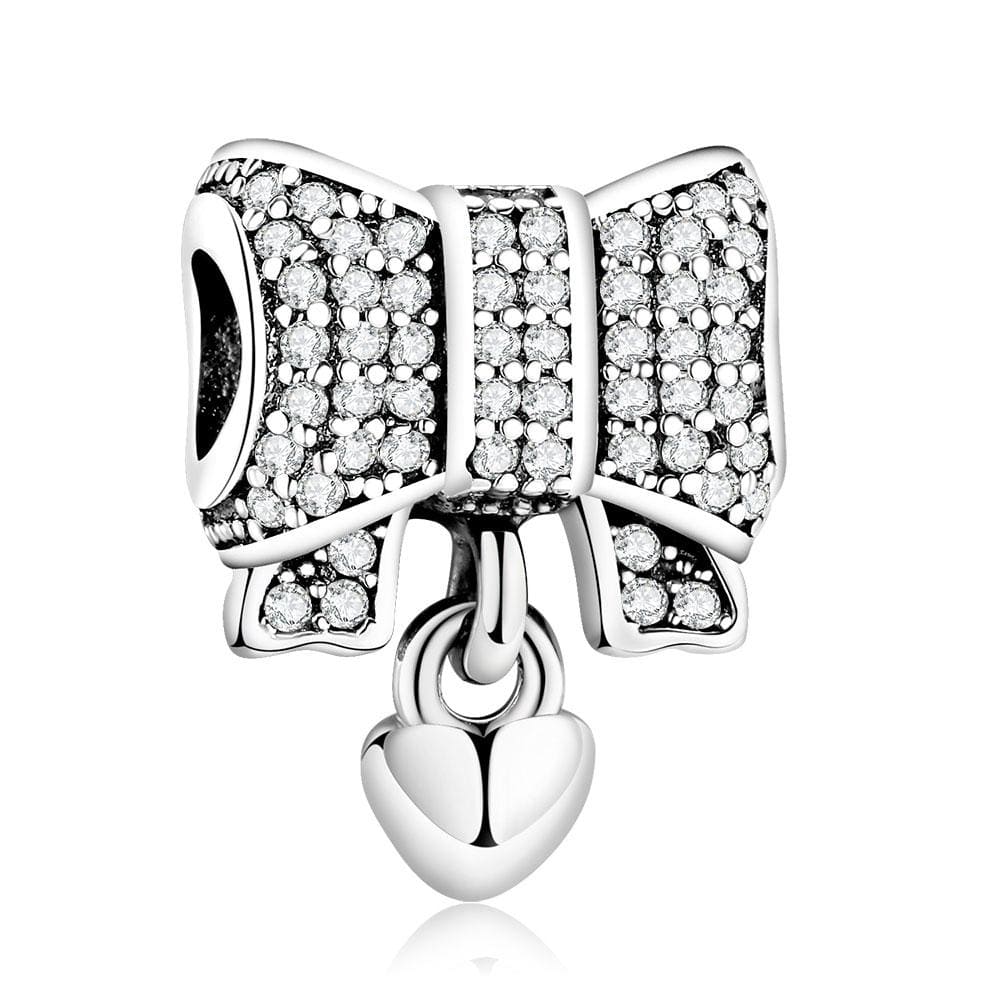 Bow Tie Heart Charm - The Silver Goose SA