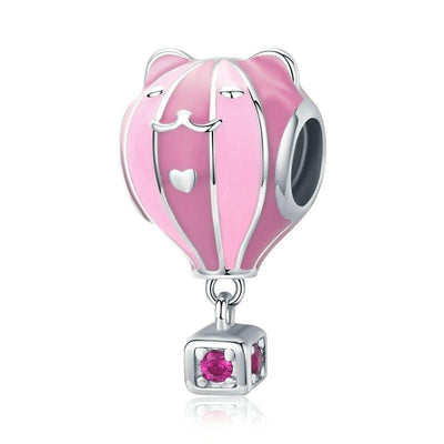 Cat Hot Air Balloon Charm - The Silver Goose SA