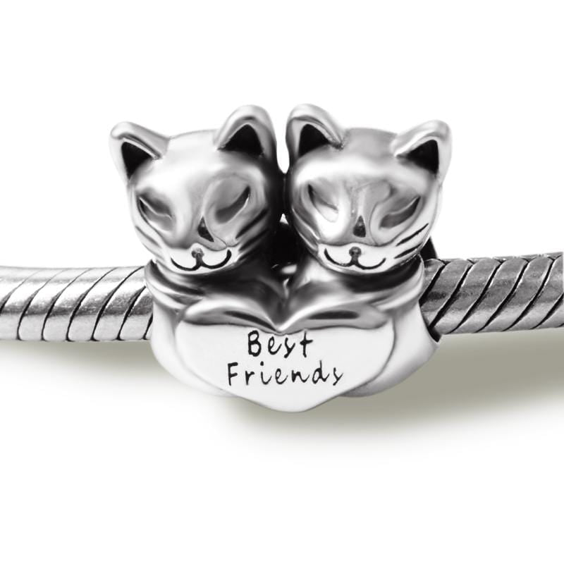 Cats Best Friends Charm - The Silver Goose SA