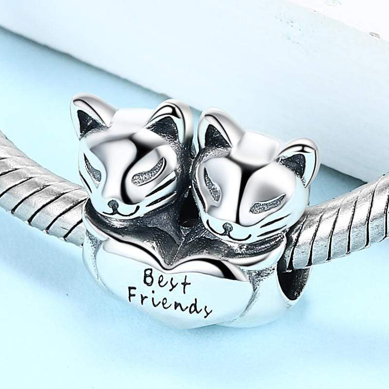 Cats Best Friends Charm - The Silver Goose SA