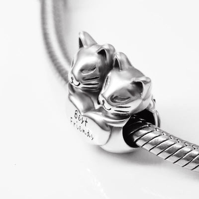 Cats Best Friends Charm - The Silver Goose SA