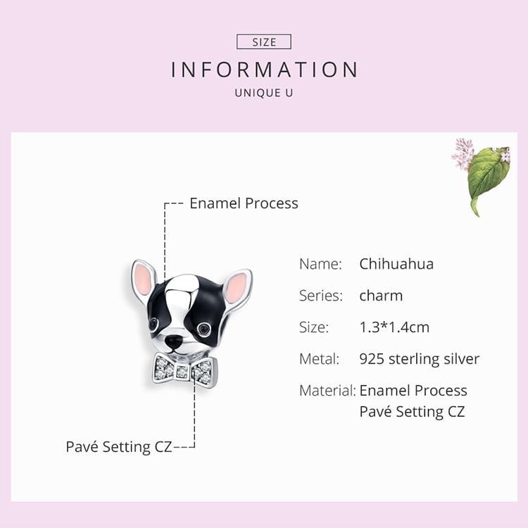 Chihuahua Dog Charm - The Silver Goose SA