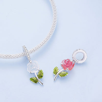 Colour Changing Rose Pendant Charm - The Silver Goose SA