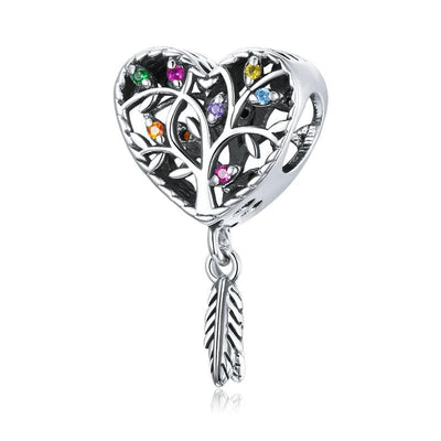 Colour Tree of Life Heart Charm - The Silver Goose SA