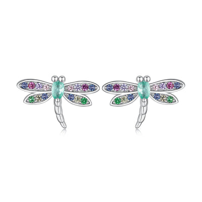 Colourful Dragonfly Earrings - The Silver Goose SA