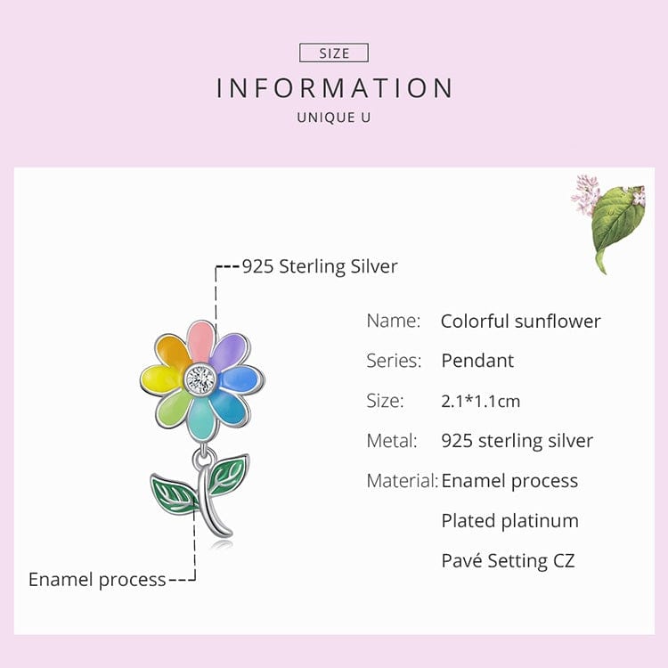 Colourful Flower Charm - The Silver Goose SA