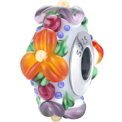 Colourful Flowers Bead Charm - The Silver Goose SA