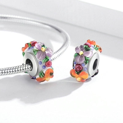 Colourful Flowers Bead Charm - The Silver Goose SA