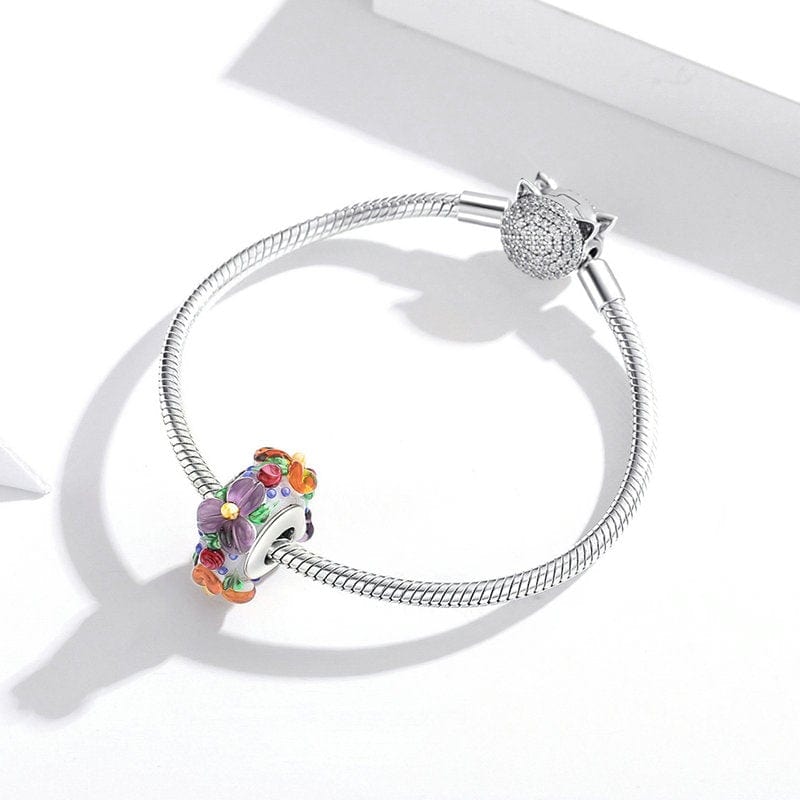 Colourful Flowers Bead Charm - The Silver Goose SA