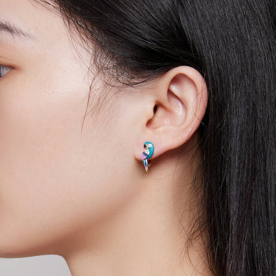 Colourful Parrot Hoop Earrings - The Silver Goose SA