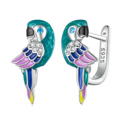 Colourful Parrot Hoop Earrings - The Silver Goose SA