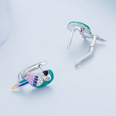 Colourful Parrot Hoop Earrings - The Silver Goose SA