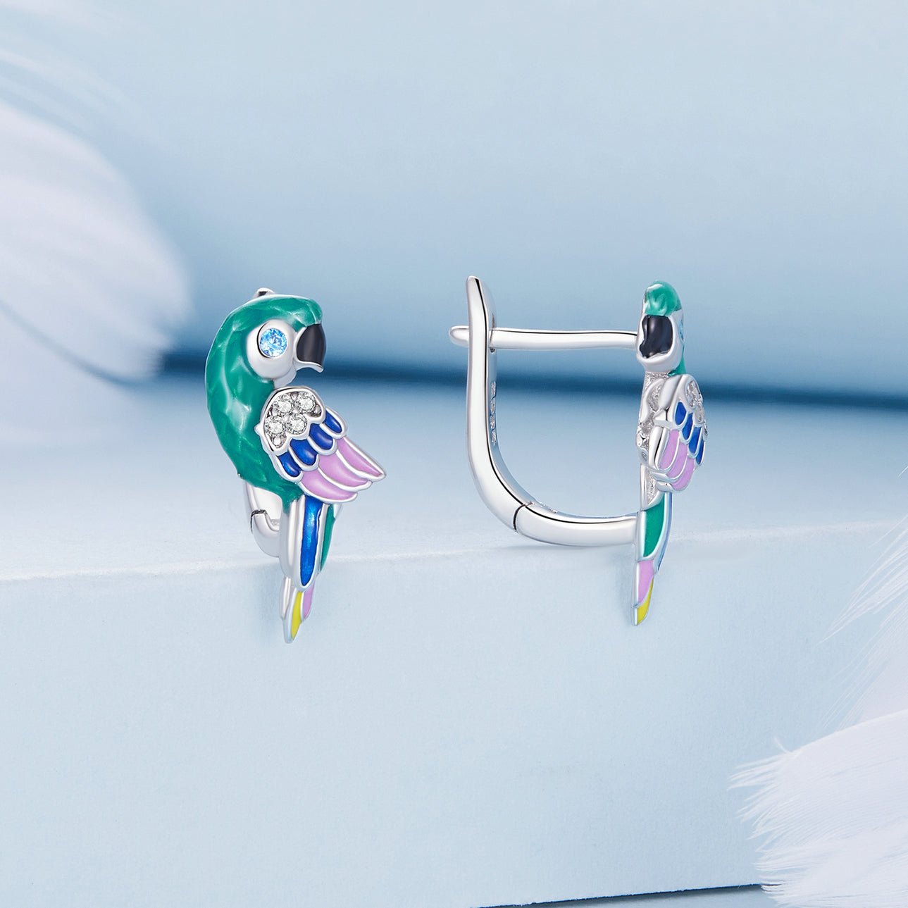 Colourful Parrot Hoop Earrings - The Silver Goose SA