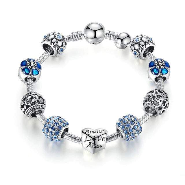 Costume Jewelry Blue Bead Bracelet - The Silver Goose SA