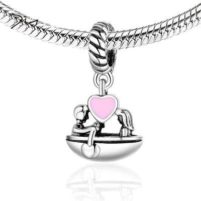 Couple in Boat Pendant Charm - The Silver Goose SA