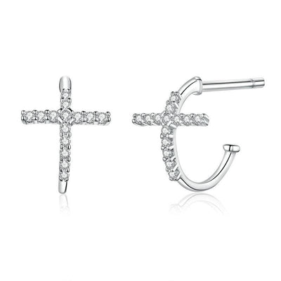 Cross Hoop Earrings - The Silver Goose SA