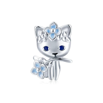Cute Cat Flower Charm - The Silver Goose SA