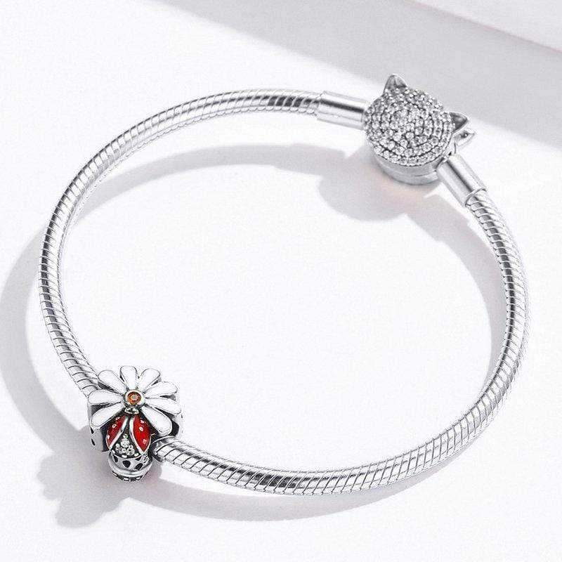 Daisy Ladybug Charm - The Silver Goose SA