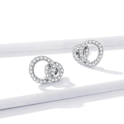 Dazzling Double Ring Earrings - The Silver Goose SA