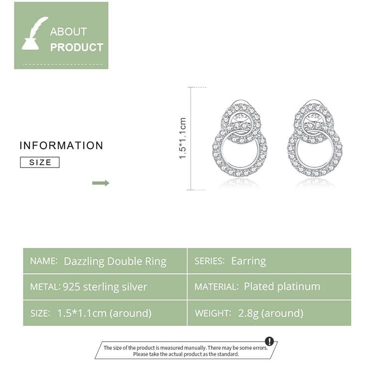 Dazzling Double Ring Earrings - The Silver Goose SA
