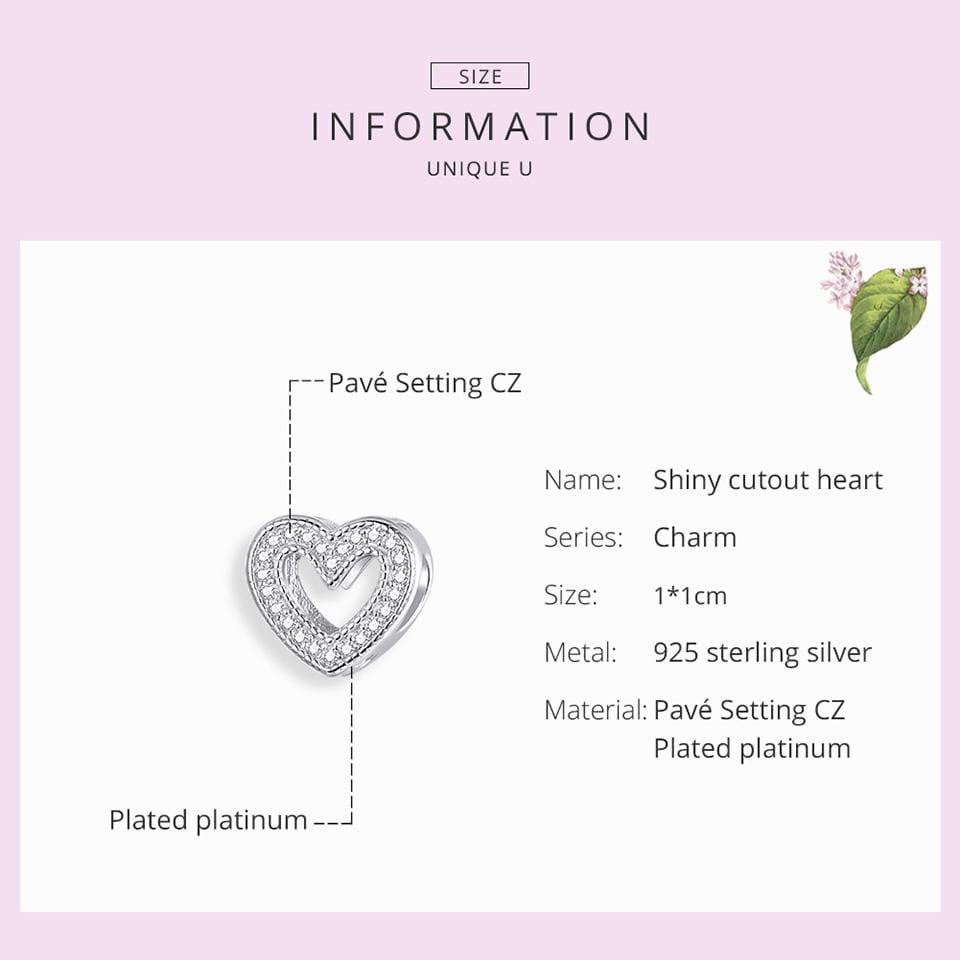 Dazzling Heart Charm - The Silver Goose SA