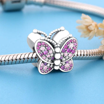 Dazzling Pink Butterfly Charm - The Silver Goose SA