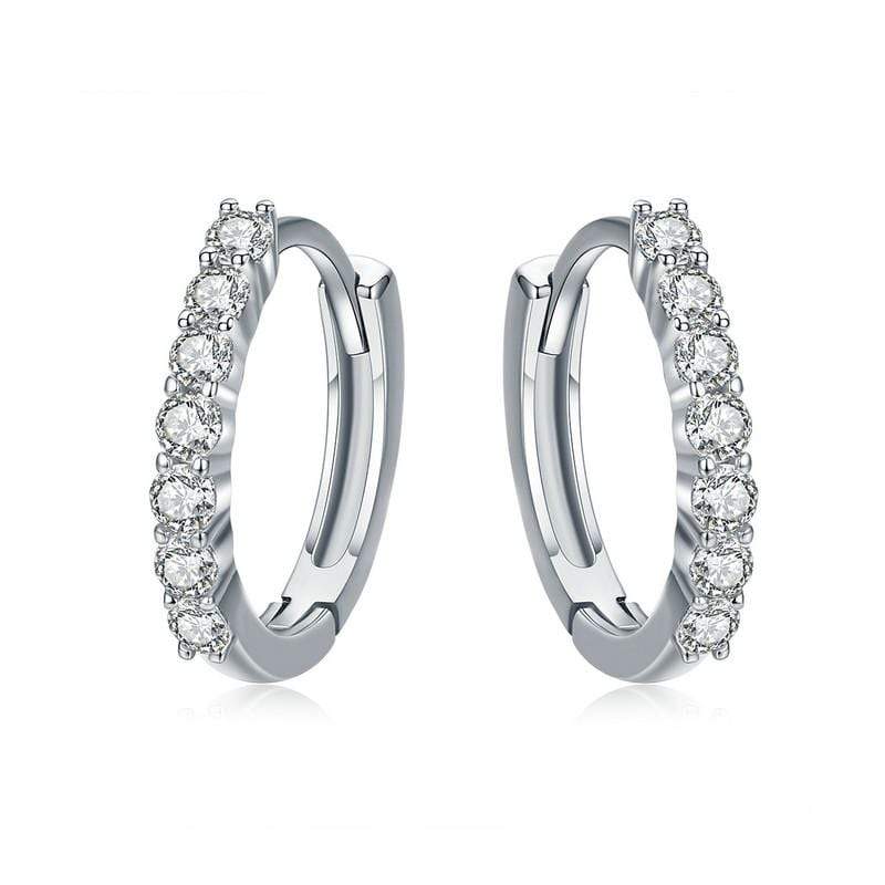 Dazzling Round Hoop Earrings - The Silver Goose SA