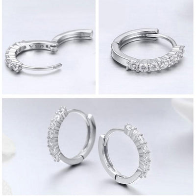 Dazzling Round Hoop Earrings - The Silver Goose SA