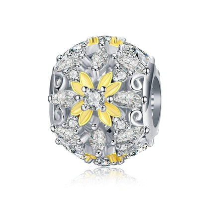 Dazzling Yellow Flower Bead Charm - The Silver Goose SA