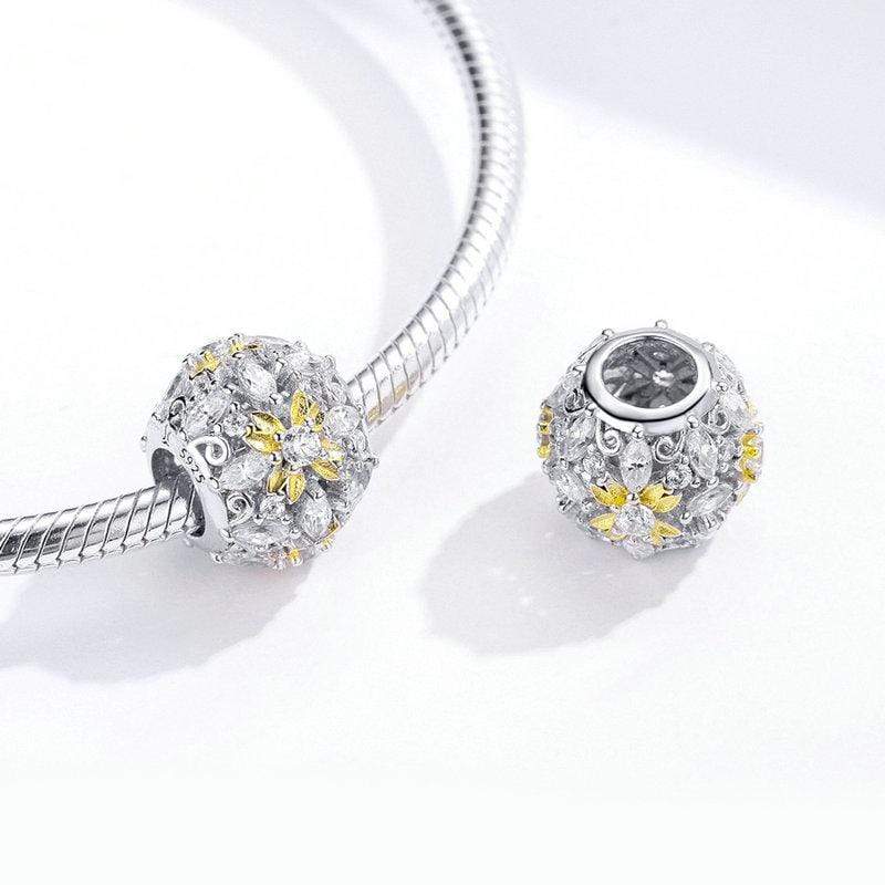 Dazzling Yellow Flower Bead Charm - The Silver Goose SA