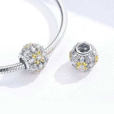 Dazzling Yellow Flower Bead Charm - The Silver Goose SA