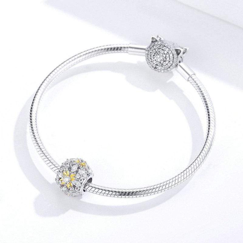 Dazzling Yellow Flower Bead Charm - The Silver Goose SA