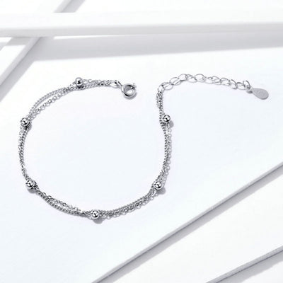 Double Layer Bead Chain Bracelet - The Silver Goose SA