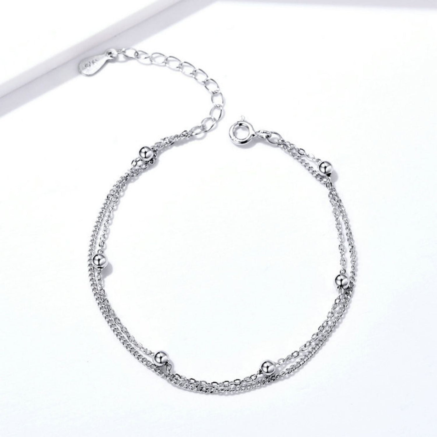 Double Layer Bead Chain Bracelet - The Silver Goose SA