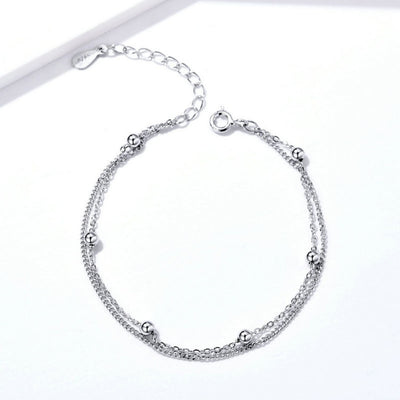 Double Layer Bead Chain Bracelet - The Silver Goose SA