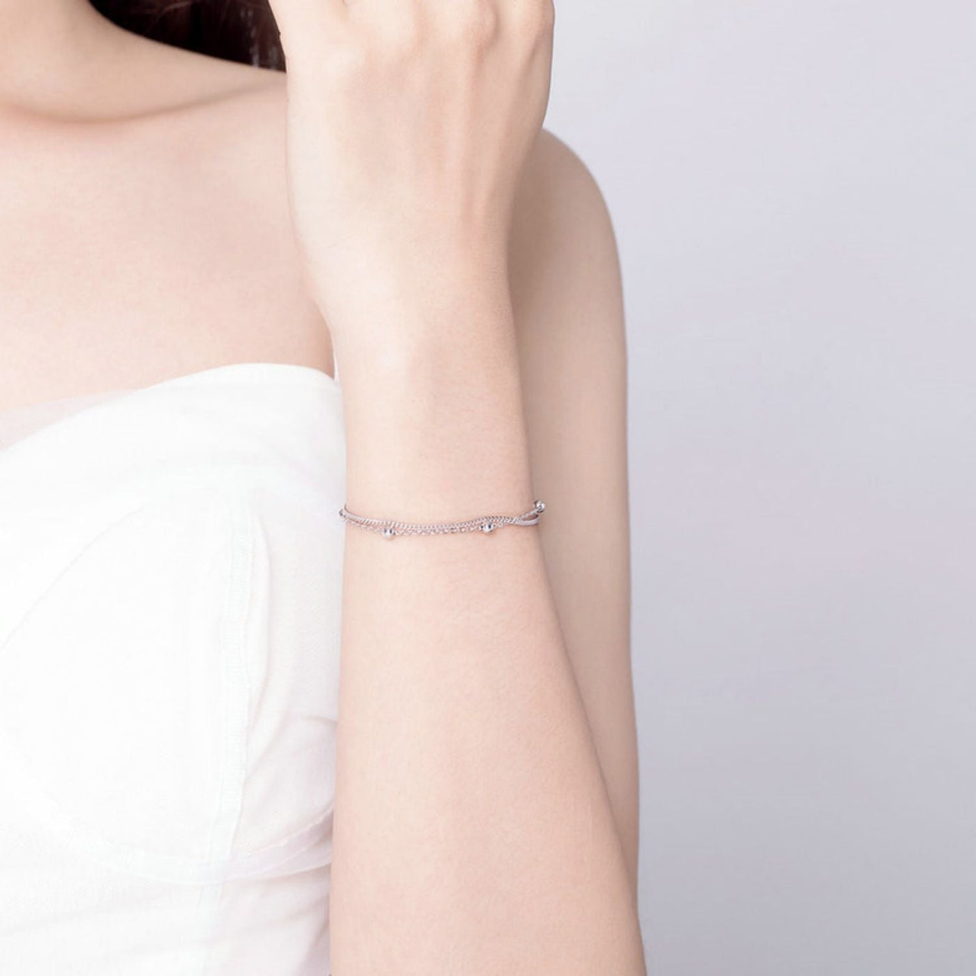 Double Layer Bead Chain Bracelet - The Silver Goose SA