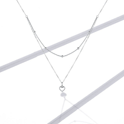 Double Layer Heart Necklace - The Silver Goose SA