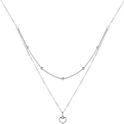 Double Layer Heart Necklace - The Silver Goose SA