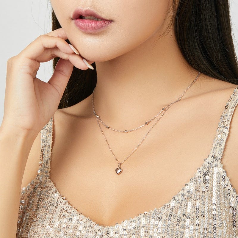 Double Layer Heart Necklace - The Silver Goose SA