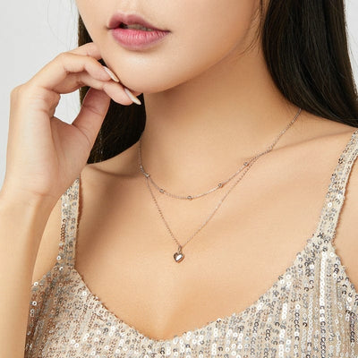 Double Layer Heart Necklace - The Silver Goose SA