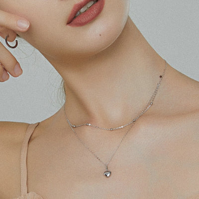 Double Layer Heart Necklace - The Silver Goose SA