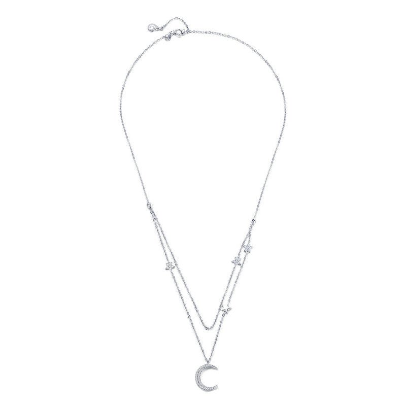 Double Layer Moon & Star Necklace - The Silver Goose SA