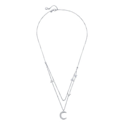 Double Layer Moon & Star Necklace - The Silver Goose SA