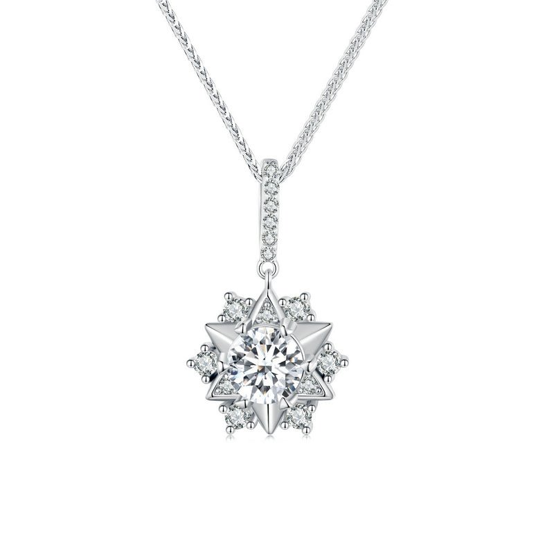 Emily Moissanite Pendant Necklace - The Silver Goose SA