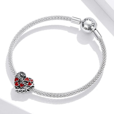 Family Red Hearts Charm - The Silver Goose SA