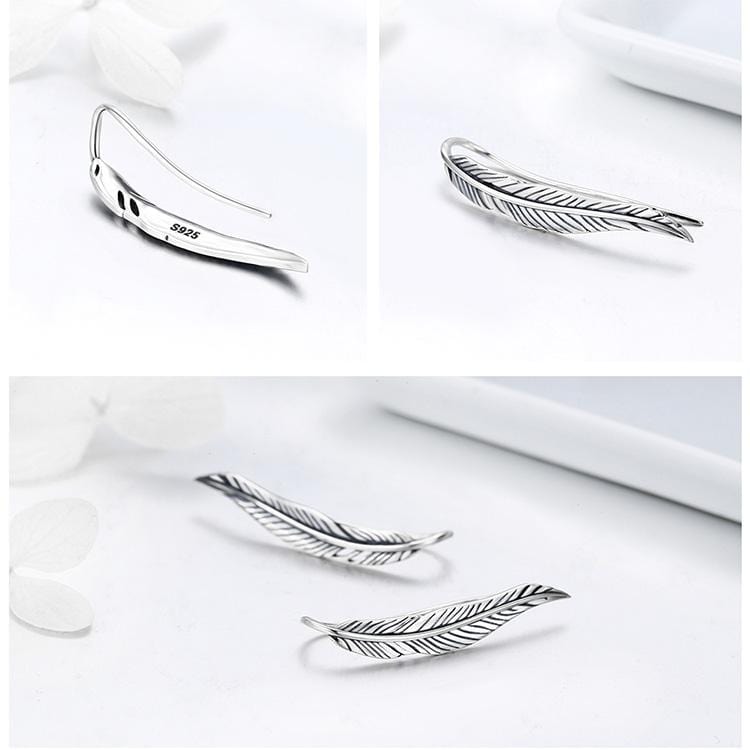 Feather Earrings - The Silver Goose SA