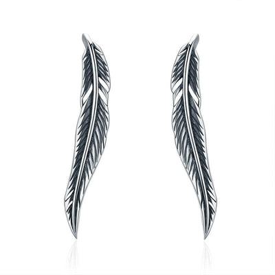 Feather Earrings - The Silver Goose SA