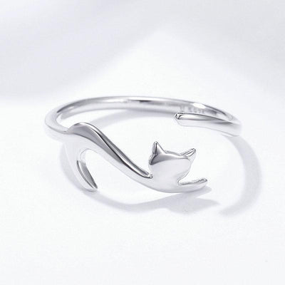 Flat Cat Ring - The Silver Goose SA