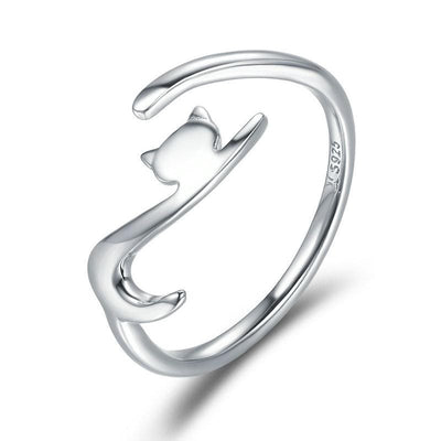 Flat Cat Ring - The Silver Goose SA