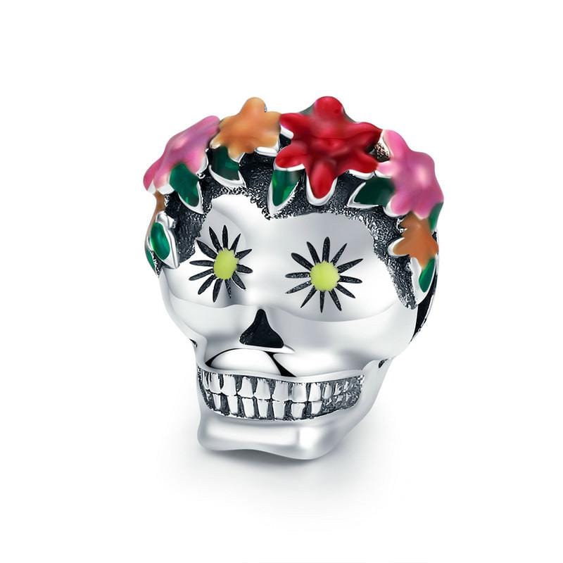 Flower Skull Charm - The Silver Goose SA